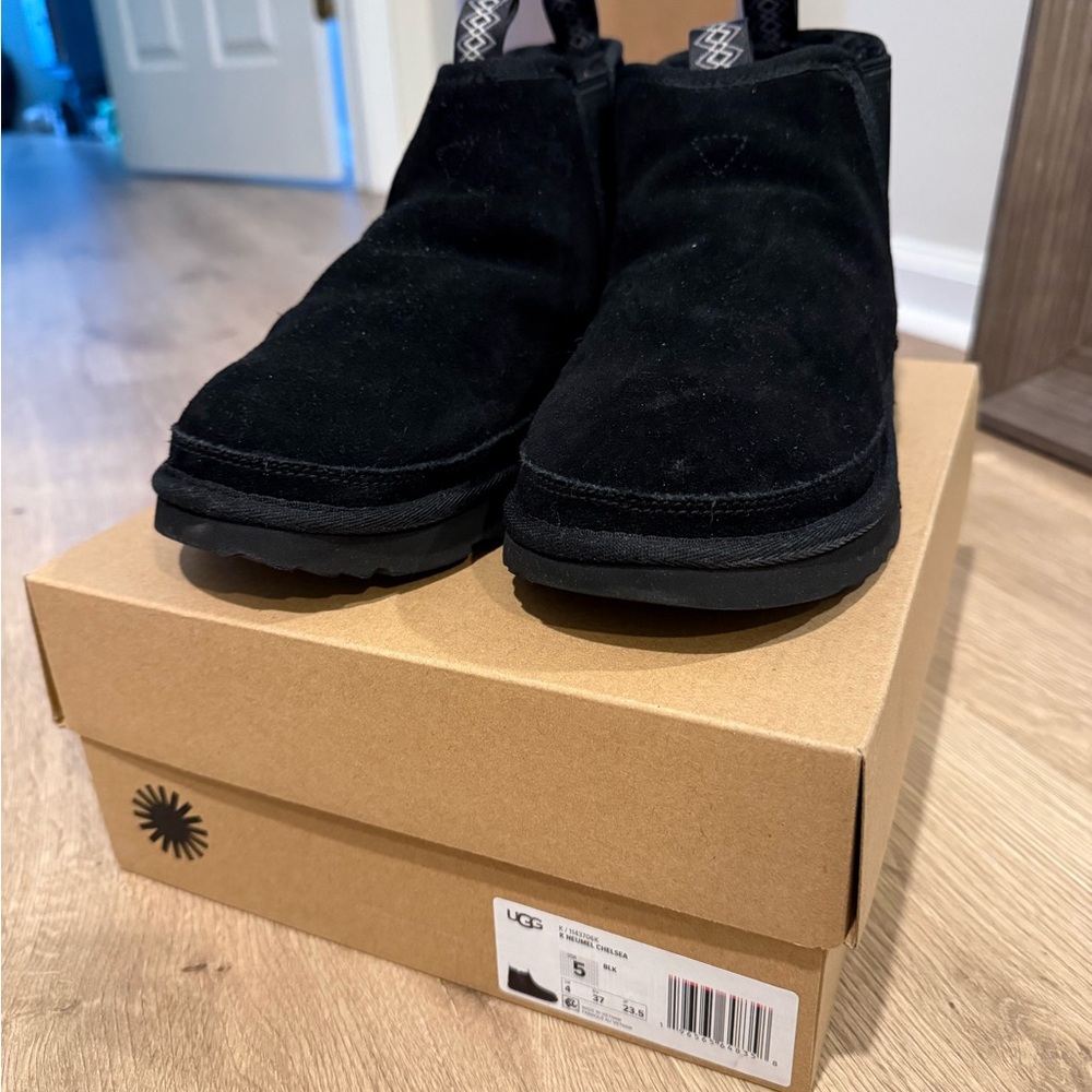 UGG Kids Black Suede Boots